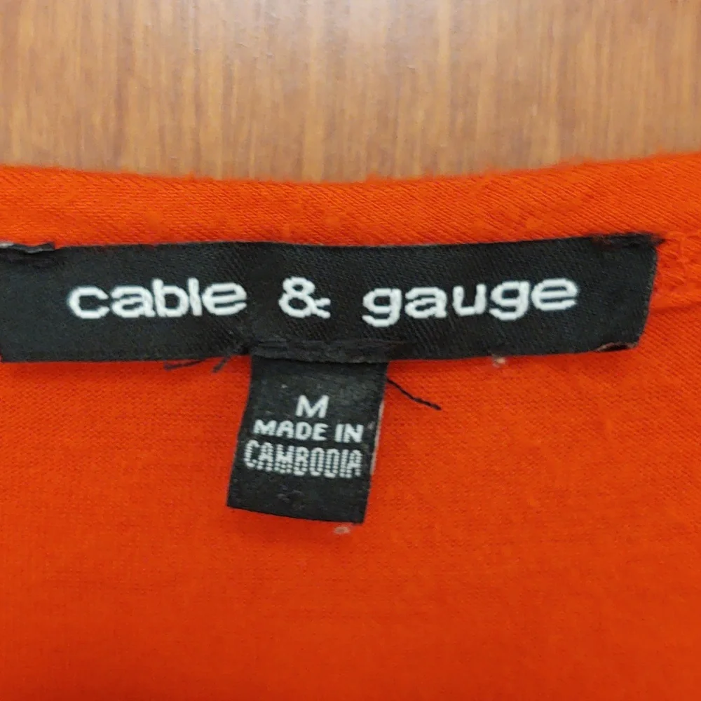 EUC Cable & Gauge Vibrant Orange T-Shirt Size M
